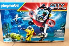 Playmobil 70142 Seenot Umwelteinsatz mit Tauchboot U-Boot Fässer Taucher NEU/OVP