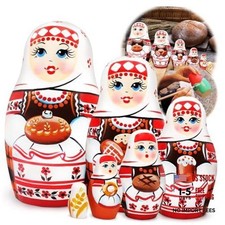 Russian Stacking Dolls Set 6 pcs - Nesting Dolls in Slavic Clothing Folk