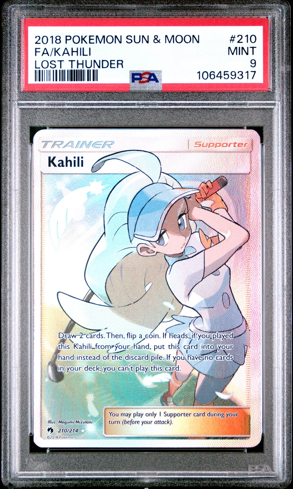 PSA 9 Kahili #210 2018 Pokemon Sun & Moon Lost Thunder 106459317