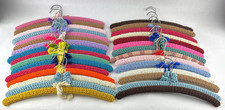 30 Vintage Crochet Clothes Hangers Nonslip Handmade Pink Hanger Granny Core