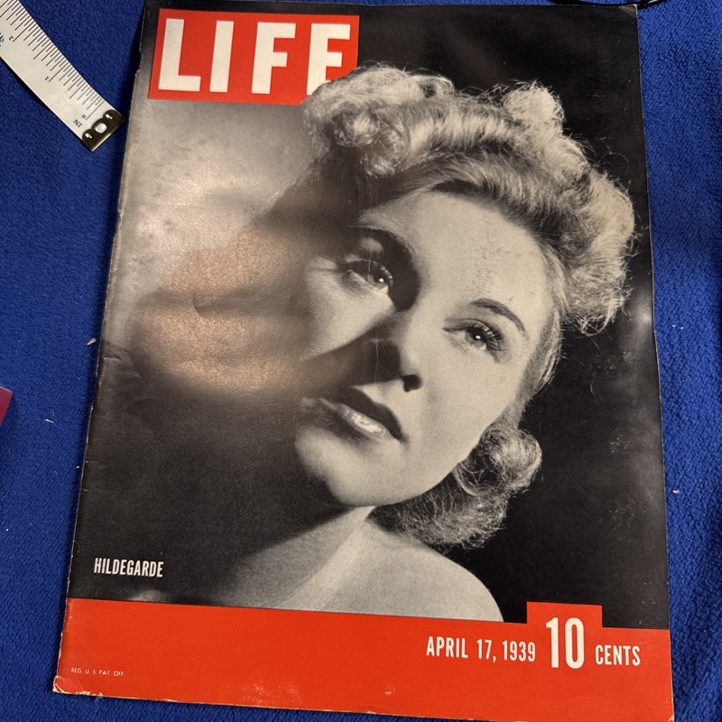 Life Magazine April 17 1939 Hildegarde Cover Beautiful Condition Vintage