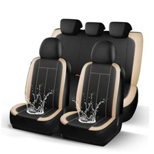 Waterproof Car seat Covers Premium Neoprene Lining Seat Full Set Black Beige