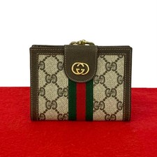 Gucci Vintage Sherry Line GG Leather Bifold Wallet Used