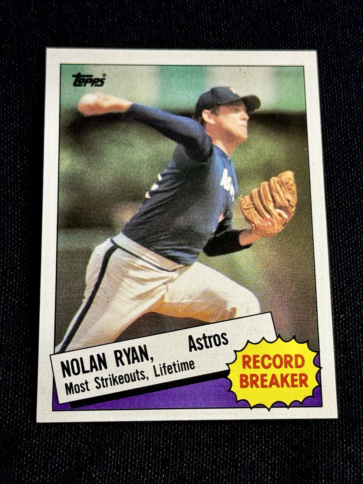⚡️COOL VINTAGE⚡️1985 Topps Record Breaker Nolan Ryan #7 Houston Astros MLB HOF