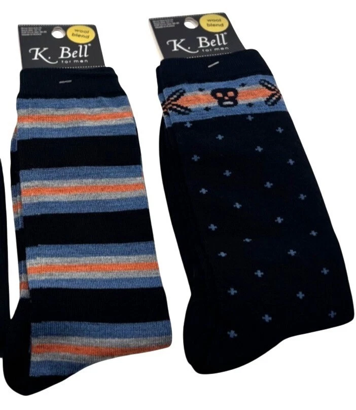 K. Bell 男式羊毛混纺图案正装袜,2 件装 — 第 4/4 张图片