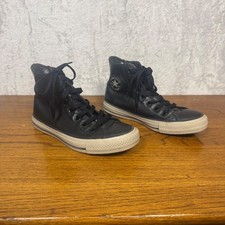 Converse Chuck Taylor All Star High Top Faux Leather Sneakers Womens 6 Black