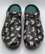Dansko Kane Molded Rubber Clog Sz EU 38 Women’s 7.5-8 Camo Slip On Lightweight