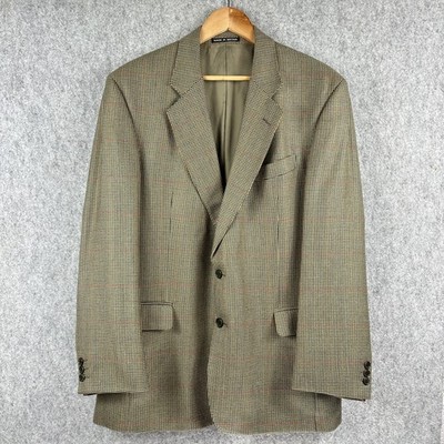 Brook Taverner Tweed Blazer Jacket Mens 42R'' Green Country Houndstooth Pure Wool
