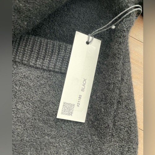 RRP US$350 White + Warren women wool cotton blend super thick black cardigan NWT - Picture 4 of 5