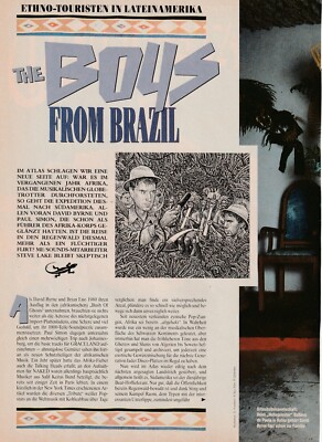 THE BOYS FROM BRAZIL -  Clipping/Bericht von 1989 - Musikzeitschrift