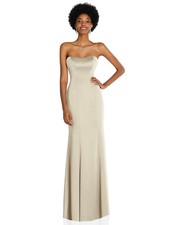 After Six 6859...Strapless Princess Line Lux Charmeuse Gown....Champagne...Sz 12