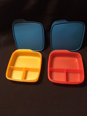 TWO NEW Tupperware Lunch It containers - One Yellow/Orange and One Red/Orange