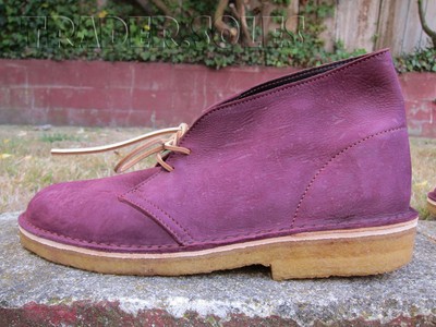 clarks desert boots purple