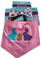 Cottondale Pet Easter Bunny Bandana For Dogs XS/S  Pet Egg Bow Tie