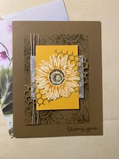 Stampin Up "Thank You" Card with envelope Celebrate Sunflowers 