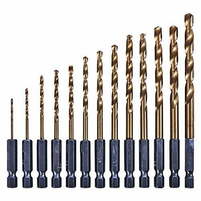 Amtech F1120 Titanium Coated HSS Drill Set, 14-Inch