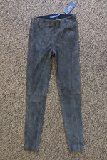 New Polo Ralph Lauren Pull-On Skinny Suede Pants - Size SMALL - Gray