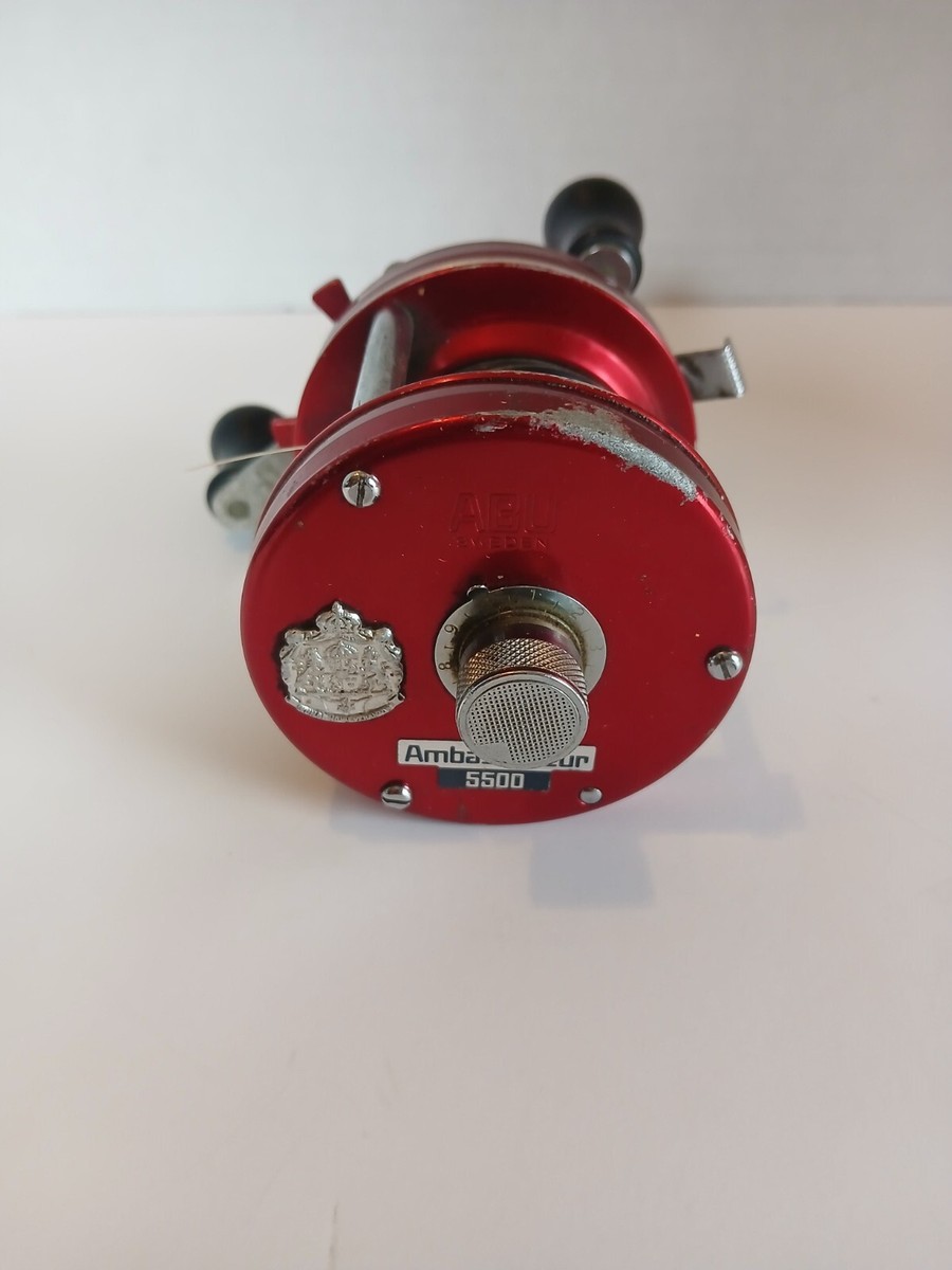 Old Abu Ambassadeur 5500 Red Fishing Reel Garcia Sweden | eBay