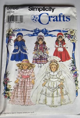 Simplicity 8766 Collector Dolls Clothes Pattern VINTAGE 1993 Unused-C1