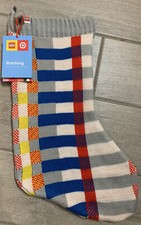 NEW LEGO Collection Target 20" Color Block Stripe Sweater Knit Holiday Stocking