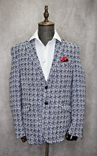 Men's Elie Balleh Blue and White Casual Modern Fit Blazer EBBS2423-1