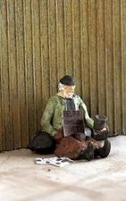 HOMELESS SideWalk BUM HO Scale custom Figure come Painted for you 1/87 scale
