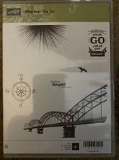 Retired Stampin Up ! Wherever You Go Rubber Cling Stamp Set 6 Stamps ~ NIP