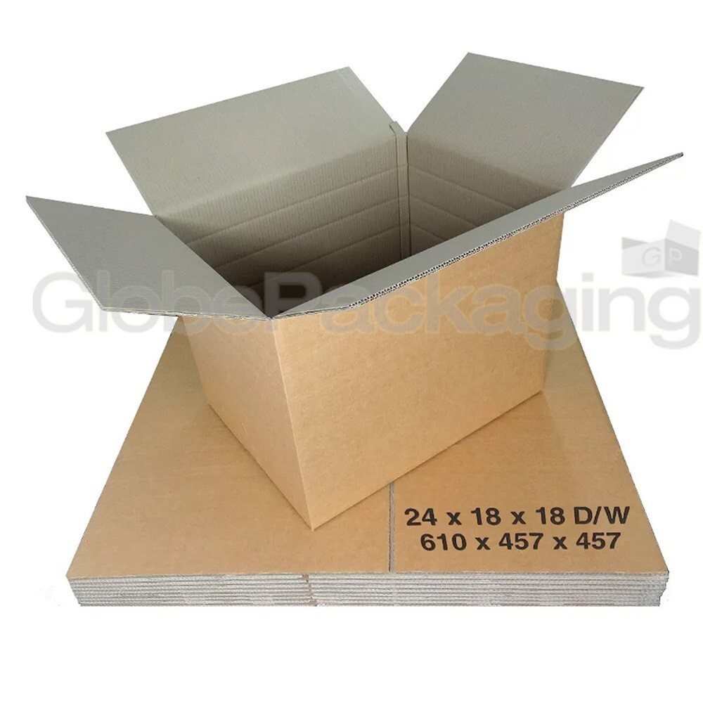 100 X-LARGE D/W CARDBOARD REMOVAL MOVING BOXES 24x18x18""