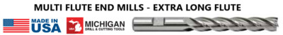 1/4'' HSS XLONG 4F S/E END MILL - USA ITEM NUMBER-MI 207U 1/4