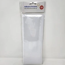 Adhesive Pockets Large Rectangle 15 Count