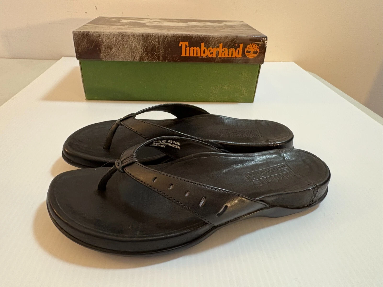 Sandali infradito donna Timberland neri usati con cura con scatola taglia 7