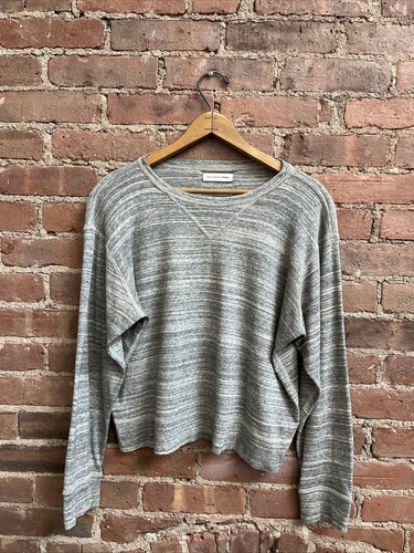 Isabel Marant Damen Top, Gr. Large, grau 100% Baumwolle gebänderte Streifen