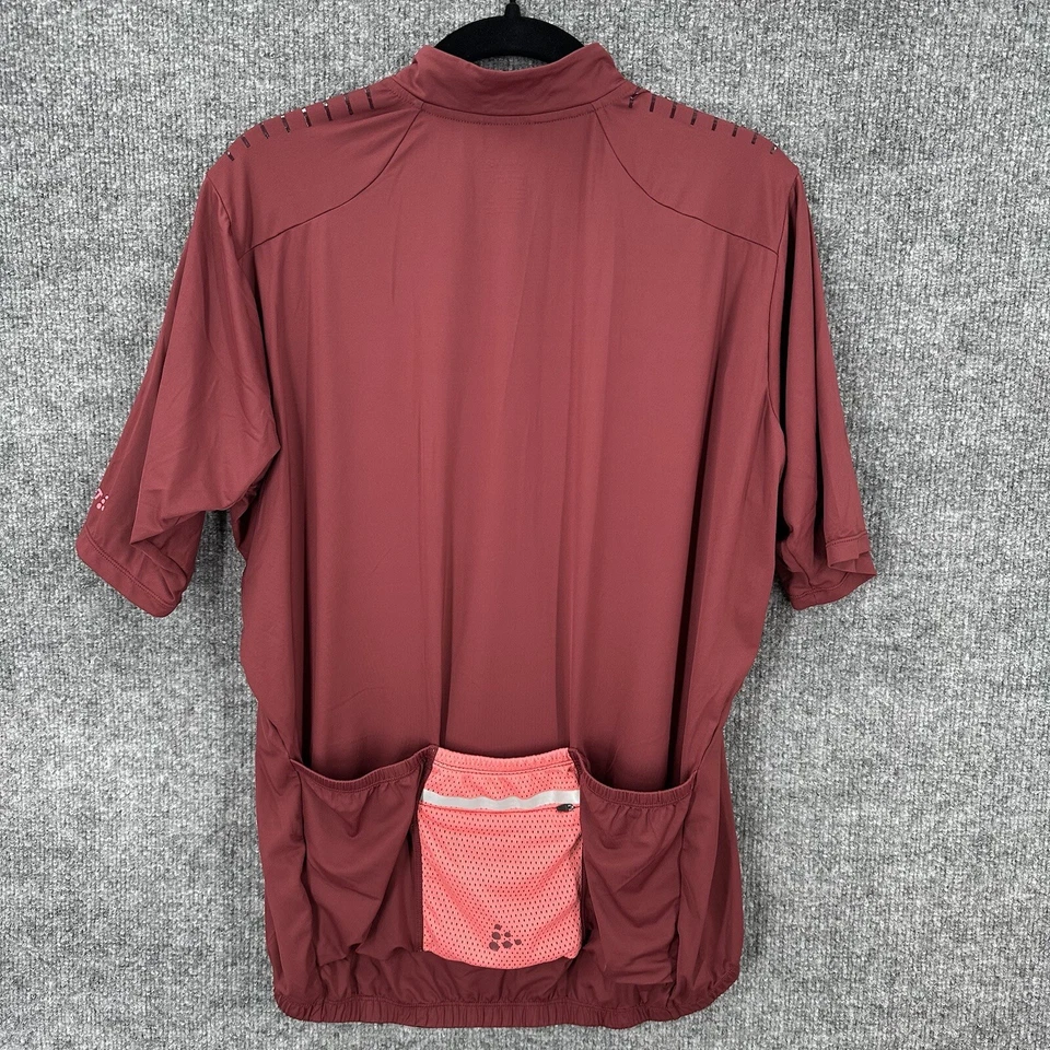 Craft ADV Offroad Cycling Jersey Mens Large Short Sleeve Full Zip Burgundy - Image 2 of 4