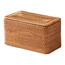 Better Homes  Gardens Rattan Organizer Basket with Lid, Brown