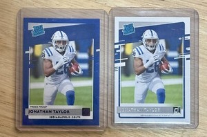 2020 Donruss Jonathan Taylor Rated Rookie + Blue Press Proof Colts RC #317