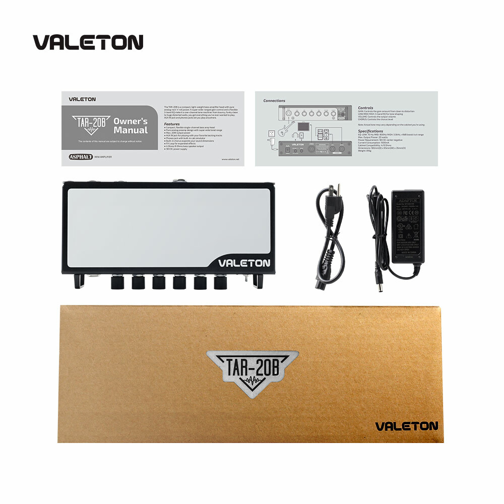 Valeton Bass Guitar Amplifier Head Amp Pedal Studio Desktop with CAB