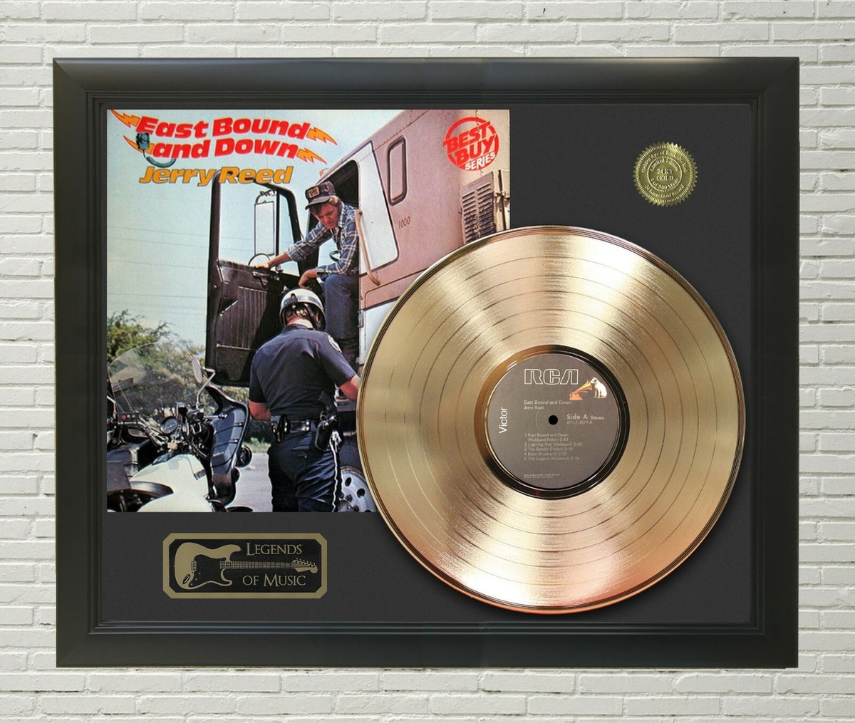 Jerry Reed Framed Legends Of Country Music Gold LP Record Display