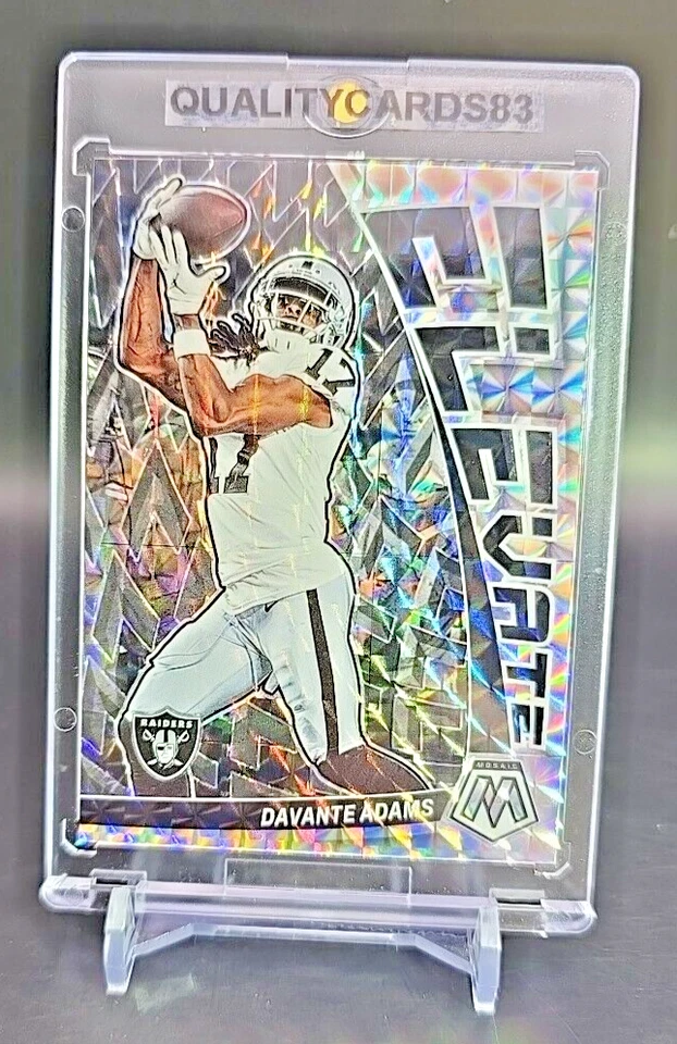 DAVANTE ADAMS SILVER RAINBOW REFRACTOR INSERT CARD WITH CASE NFL OAKLAND RAIDERS - Image 3 of 4