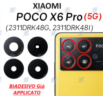 Kit 2 Vetri Per Fotocamera Posteriore Xiaomi Poco M5S – HD Originale, Antigraffio, Con Strumenti Di Montaggio