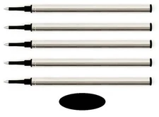 5 - Rollerball Refills for VISCONTI Pen - BLACK MEDIUM Refill - Made In Germany