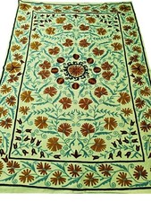 Indian Handmade Suzani Embroidery bedcover Uzbek suzani wall hanging throws Boho