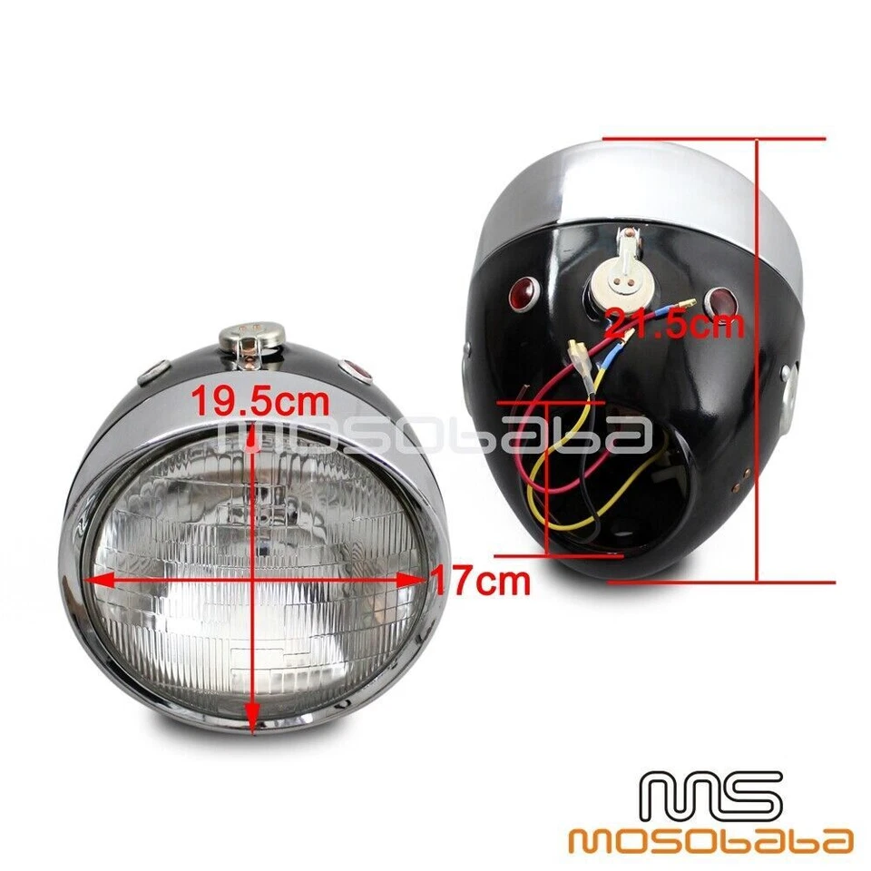 Faro visera retro para BMW M1 M72 R75 R71 KS750 Dnepr Ural Sidecar Foto 3 de 4