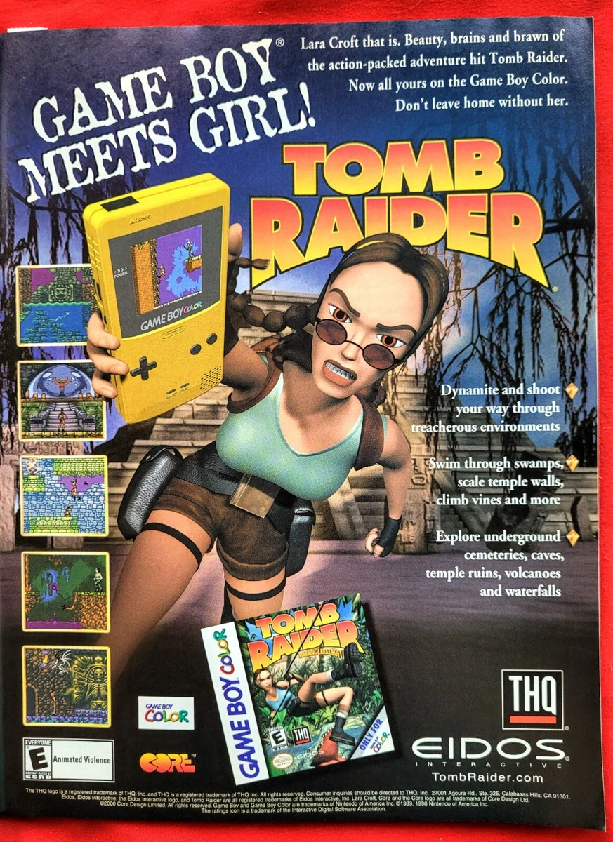 2000 TOMB RAIDER Lara Croft Nintendo Game Boy Color - Promo Print  