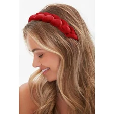 WOVOWOVO Non-slip Soft Wide Red Velvet Braided Headband