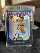 Panini Prizm LeBron James Los Angeles Lakers 75 Years NBA #1 Holo Insert Card