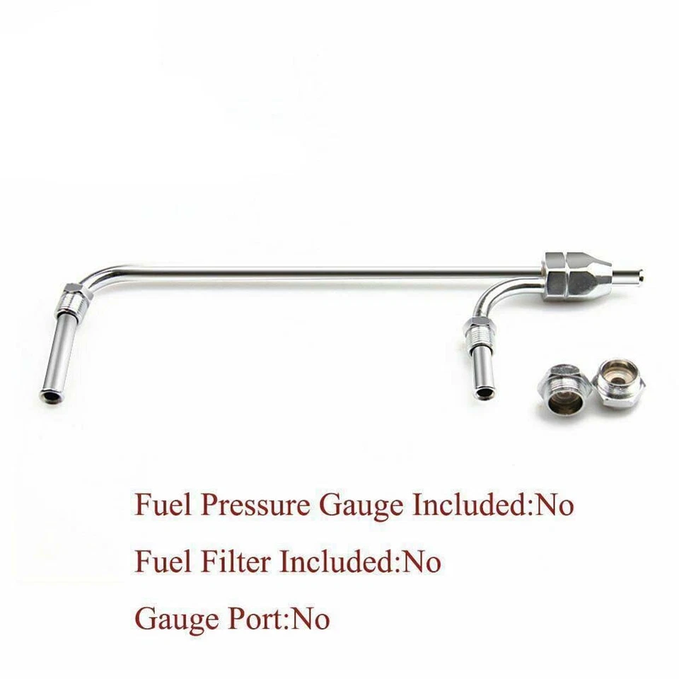 Línea de combustible cromada de doble alimentación para carburador Holley 4150 doble bomba ajuste manguera de 3/8" Foto 4 de 4