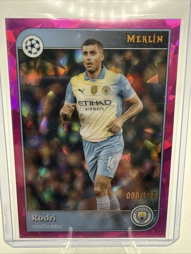 2024-25 Topps Merlin Uefa Club Competitions - Rodri #68 Pink Atomic Refractor...