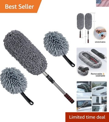 Effortless Cleaning with 3 Pack Extendable Microfiber Car Duster - Scratch-Free