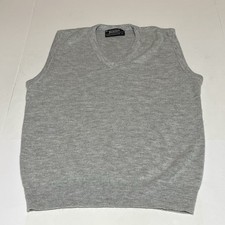 Vintage Jantzen Gray Wool Vneck Sweater Vest Size Medium Men  s Made In USA