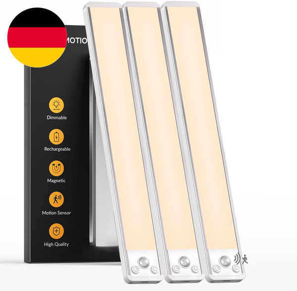 Unterbauleuchte 40Cm LED Bewegungsmelder 3 Farben Akku Magnetisch Dimmbar-image